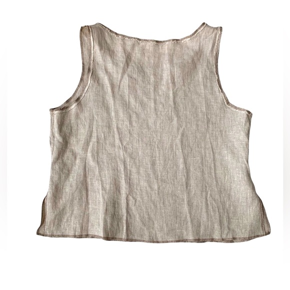 NEW i.c Collection Connie Sz L USA Linen Beige Jacket, Tank Top, & Pants 3pc Set - Picture 8 of 16